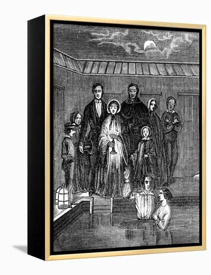 Mormon Baptism by Total Immersion, Salt Lake City, Utah, 1853-null-Framed Premier Image Canvas