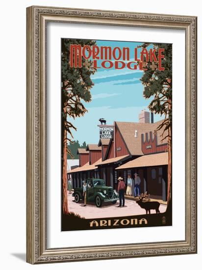 Mormon Lake Lodge, Arizona-Lantern Press-Framed Art Print