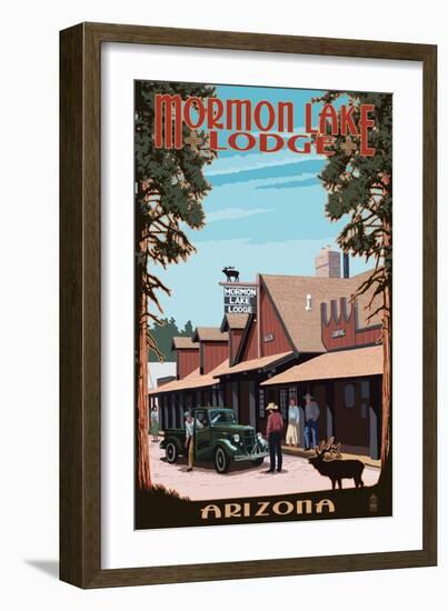 Mormon Lake Lodge, Arizona-Lantern Press-Framed Art Print