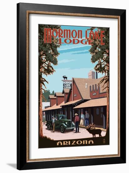 Mormon Lake Lodge, Arizona-Lantern Press-Framed Art Print