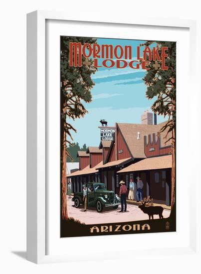 Mormon Lake Lodge, Arizona-Lantern Press-Framed Art Print