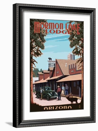 Mormon Lake Lodge, Arizona-Lantern Press-Framed Art Print