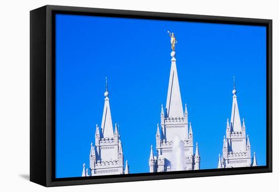 Mormon Temple in Salt Lake City Utah-null-Framed Premier Image Canvas