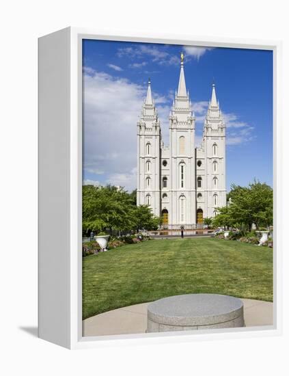 Mormon Temple on Temple Square, Salt Lake City, Utah, United States of America, North America-Richard Cummins-Framed Premier Image Canvas
