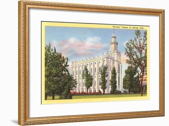 Mormon Temple, St. George-null-Framed Art Print