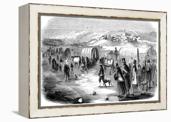 Mormons on the Trek from Illinois to Utah, 1846-null-Framed Premier Image Canvas