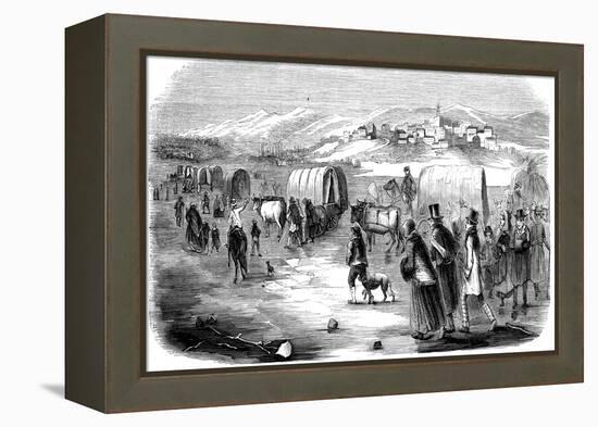 Mormons on the Trek from Illinois to Utah, 1846-null-Framed Premier Image Canvas