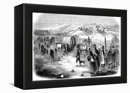 Mormons on the Trek from Illinois to Utah, 1846-null-Framed Premier Image Canvas