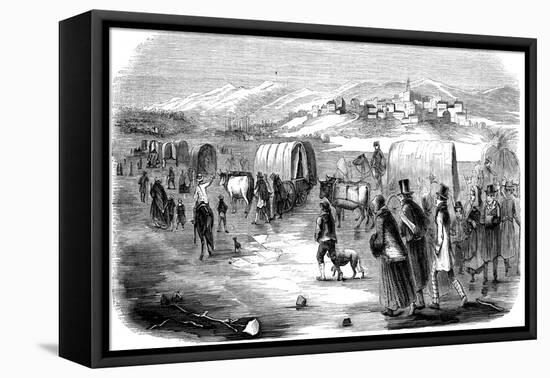 Mormons on the Trek from Illinois to Utah, 1846-null-Framed Premier Image Canvas