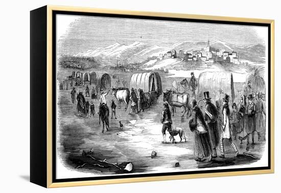 Mormons on the Trek from Illinois to Utah, 1846-null-Framed Premier Image Canvas