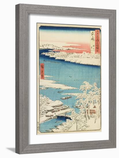 Morning after Snow at Sumida River in Musashi Province, August 1853-Utagawa Hiroshige-Framed Giclee Print