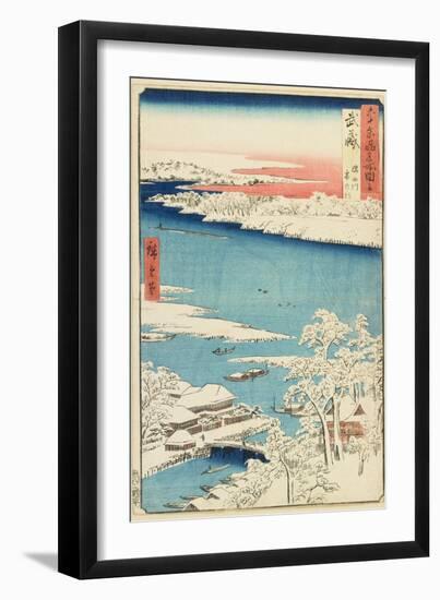 Morning after Snow at Sumida River in Musashi Province, August 1853-Utagawa Hiroshige-Framed Giclee Print