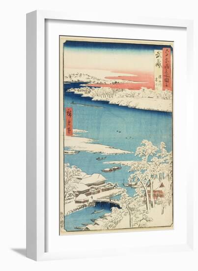 Morning after Snow at Sumida River in Musashi Province, August 1853-Utagawa Hiroshige-Framed Giclee Print