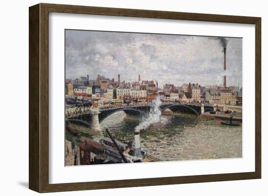 Morning, an Overcast Day in Rouen-Camille Pissarro-Framed Art Print