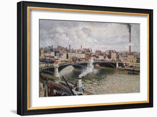 Morning, an Overcast Day in Rouen-Camille Pissarro-Framed Art Print