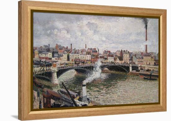 Morning, an Overcast Day in Rouen-Camille Pissarro-Framed Stretched Canvas