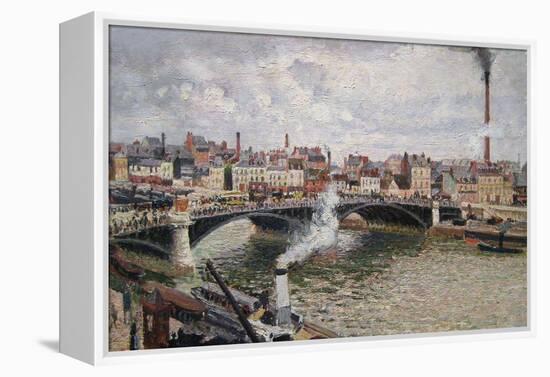 Morning, an Overcast Day in Rouen-Camille Pissarro-Framed Stretched Canvas