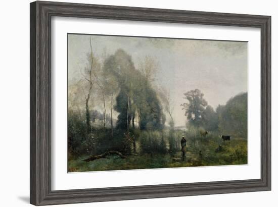 Morning at Ville-D'Arvray Or, the Cowherd, 1868-Jean-Baptiste-Camille Corot-Framed Giclee Print