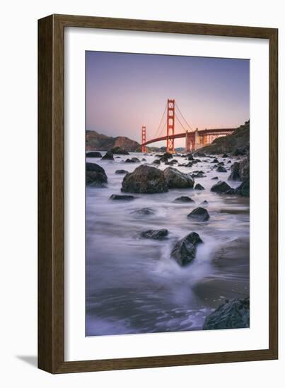 Morning Beach and Golden Gate Bridge - San Francisco, California-Vincent James-Framed Photographic Print