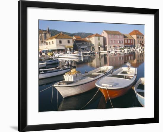 Morning Calm in the Harbour, Starigrad, Hvar Island, Central Dalmatia, Croatia-Ken Gillham-Framed Photographic Print