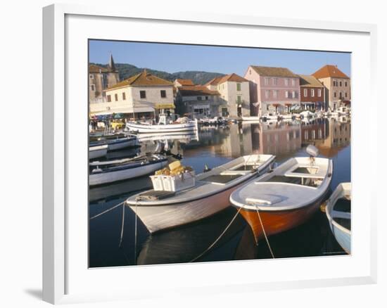 Morning Calm in the Harbour, Starigrad, Hvar Island, Central Dalmatia, Croatia-Ken Gillham-Framed Photographic Print