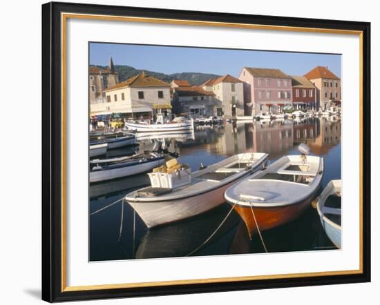 Morning Calm in the Harbour, Starigrad, Hvar Island, Central Dalmatia, Croatia-Ken Gillham-Framed Photographic Print