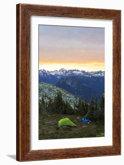 Morning Camp In The North Cascades Of Washington During A Summer Backpacking Trip-Hannah Dewey-Framed Photographic Print