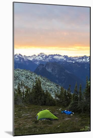 Morning Camp In The North Cascades Of Washington During A Summer Backpacking Trip-Hannah Dewey-Mounted Photographic Print