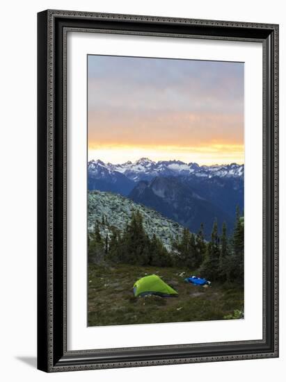 Morning Camp In The North Cascades Of Washington During A Summer Backpacking Trip-Hannah Dewey-Framed Photographic Print