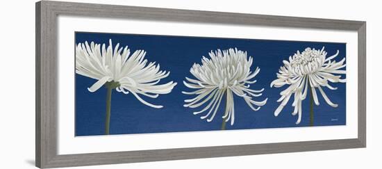 Morning Chrysanthemums V Indigo-Kathrine Lovell-Framed Art Print