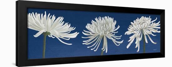 Morning Chrysanthemums V Indigo-Kathrine Lovell-Framed Art Print