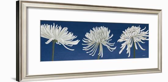 Morning Chrysanthemums V Indigo-Kathrine Lovell-Framed Art Print