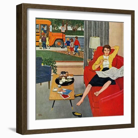 "Morning Coffee Break", September 12, 1959-Amos Sewell-Framed Giclee Print