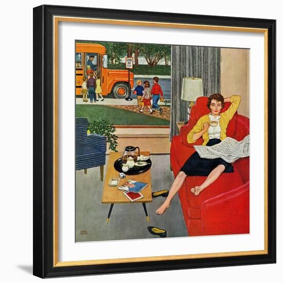 "Morning Coffee Break", September 12, 1959-Amos Sewell-Framed Giclee Print