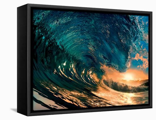 Morning Color - Hawaiian Breaking Wave-Willyam Bradberry-Framed Stretched Canvas