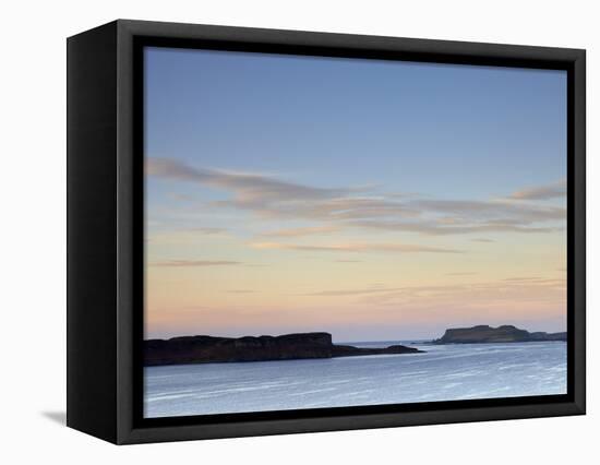Morning Colours with a View across Loch Bracadale Showing Ardtreck Point and the Island of Oronsay,-Jon Gibbs-Framed Premier Image Canvas