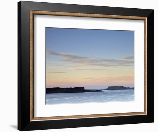Morning Colours with a View across Loch Bracadale Showing Ardtreck Point and the Island of Oronsay,-Jon Gibbs-Framed Photographic Print