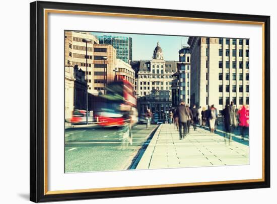 Morning Commuters in London.-r nagy-Framed Photographic Print