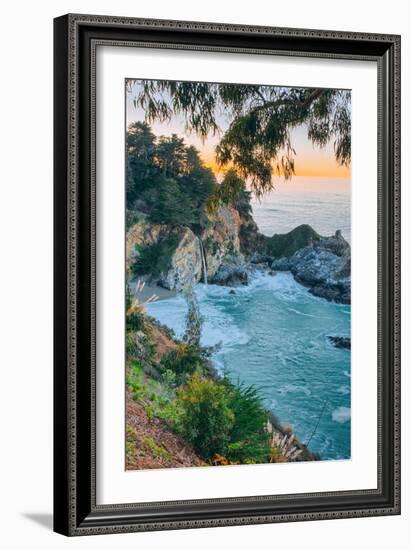 Morning Cove and Waterfall, McWay Falls, Big Sur California Coast-Vincent James-Framed Photographic Print