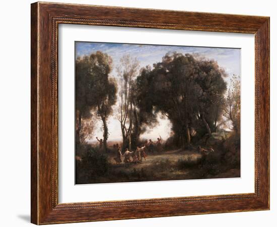 Morning Dance of the Nymphs-Jean-Baptiste-Camille Corot-Framed Art Print