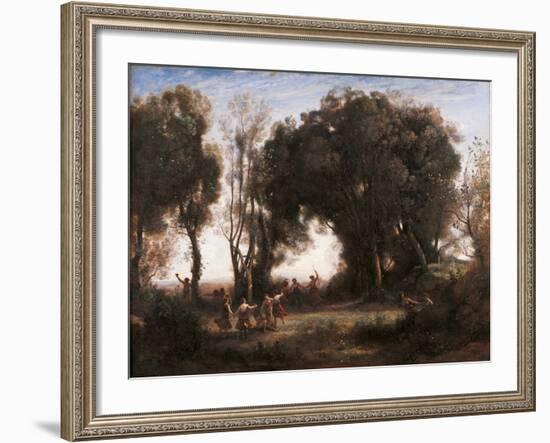 Morning Dance of the Nymphs-Jean-Baptiste-Camille Corot-Framed Art Print