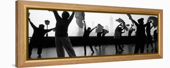 Morning Exercise, the Bund, Shanghai, China-null-Framed Premier Image Canvas