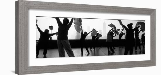 Morning Exercise, the Bund, Shanghai, China-null-Framed Photographic Print