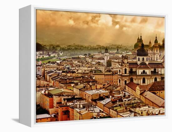 Morning Fog Lifts over Salzburg, Home to Mozart, Salzburg, Austria-Richard Duval-Framed Premier Image Canvas