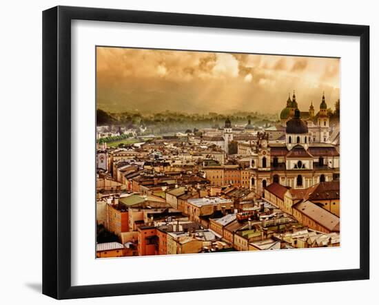 Morning Fog Lifts over Salzburg, Home to Mozart, Salzburg, Austria-Richard Duval-Framed Photographic Print