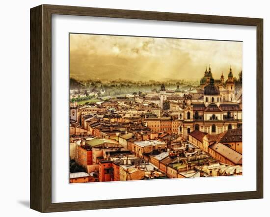 Morning Fog Lifts over Salzburg, Home to Mozart, Salzburg, Austria-Richard Duval-Framed Photographic Print