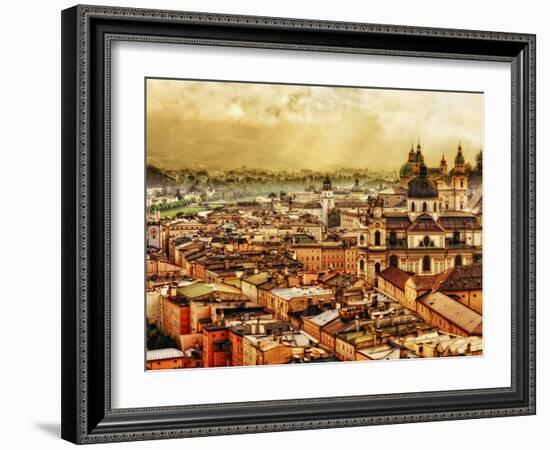 Morning Fog Lifts over Salzburg, Home to Mozart, Salzburg, Austria-Richard Duval-Framed Photographic Print