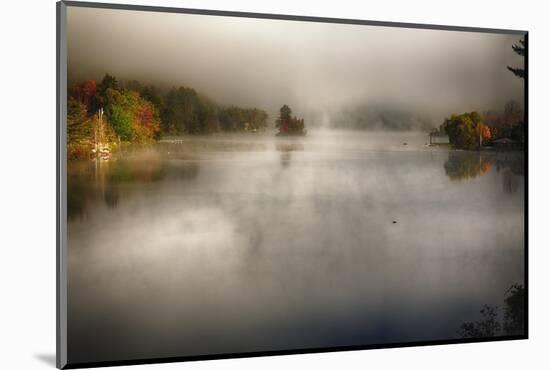 Morning Fog On A Vermont Lake In Autumn-George Oze-Mounted Photographic Print