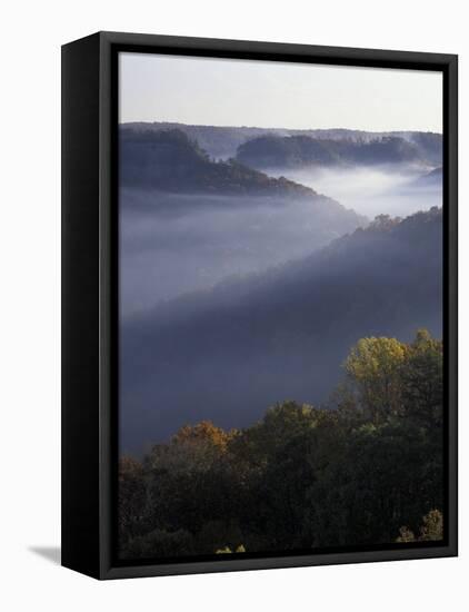 Morning Fog on Ridges of Red River Gorge Geological Area, Great Smokey Mountains National Park, TN-Adam Jones-Framed Premier Image Canvas