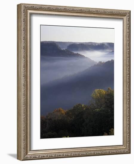 Morning Fog on Ridges of Red River Gorge Geological Area, Great Smokey Mountains National Park, TN-Adam Jones-Framed Photographic Print